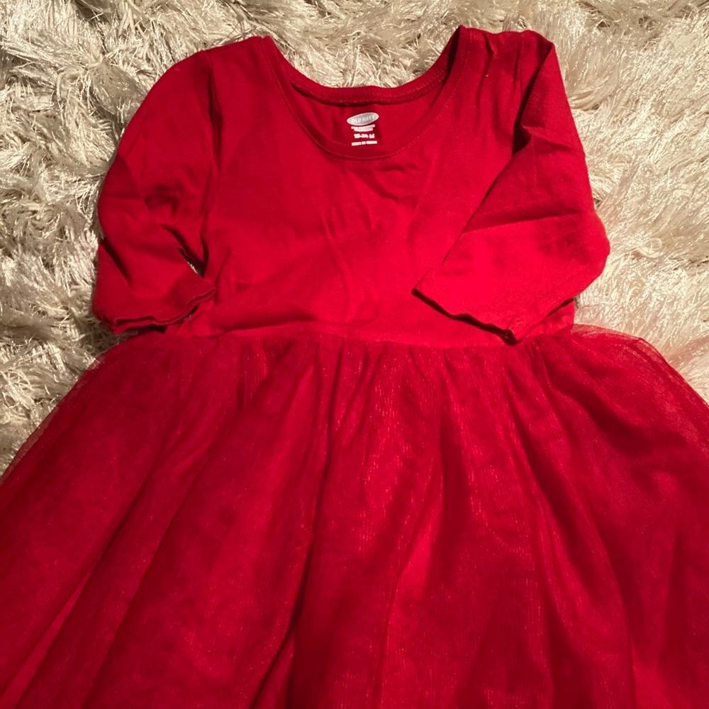 Old navy 18-24 red snap crotch tulle dress